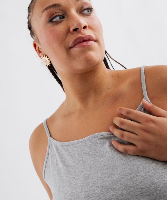 Débardeur à fines bretelles en coton stretch femme grande taille vue2 - GEMO 4G GT - GEMO
