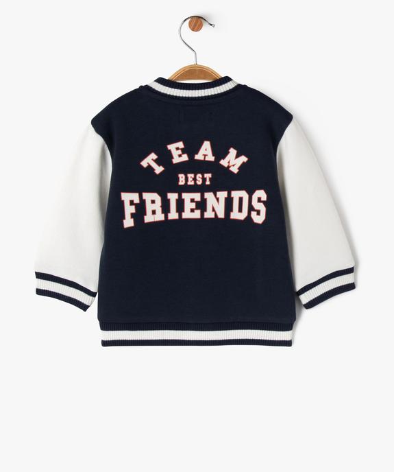 Sweat boutonné bicolore bébé garçon vue3 - GEMO 4G BEBE - GEMO