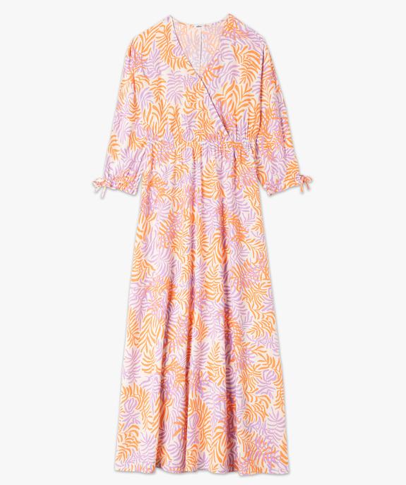 Robe longue imprimée avec col cache-coeur femme vue5 - GEMO(FEMME PAP) - GEMO