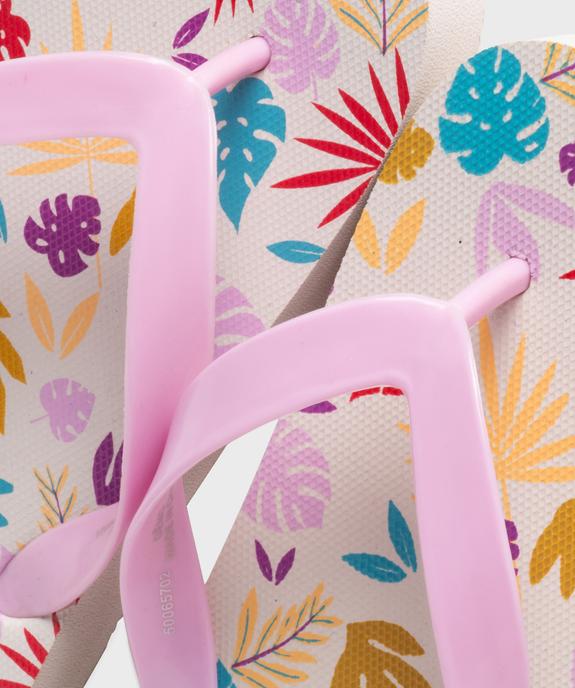 Tongs à imprimé tropical fille vue3 - GEMO (PLAGE) - GEMO