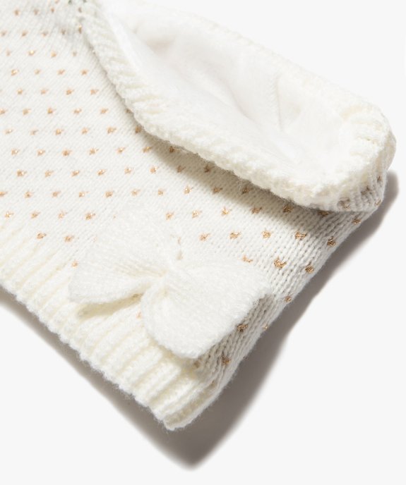 Ensemble 3 pièces bébé fille : bonnet + tour de cou + moufles vue3 - GEMO(BEBE DEBT) - GEMO