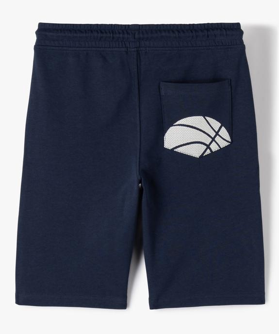 Bermuda garçon en maille avec ceinture élastiquée ajustable vue3 - GEMO (JUNIOR) - GEMO
