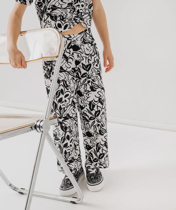 Pantalon imprimé en toile de coton fille vue7 - GEMO (ENFANT) - GEMO