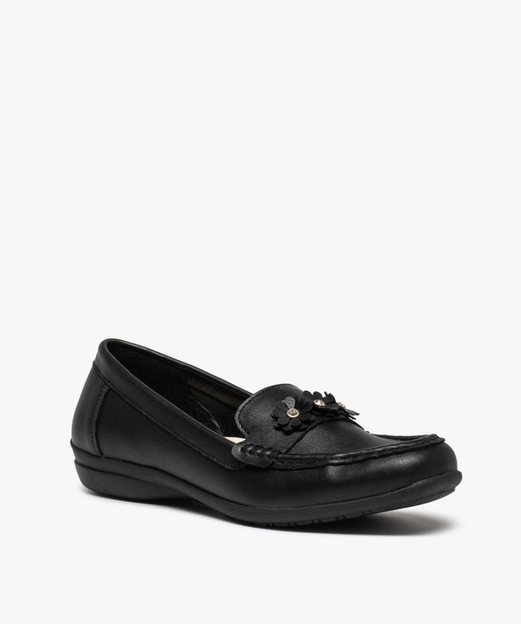 Mocassins femme confort unis ornés de fleurs et strass vue2 - GEMO (CONFORT) - GEMO