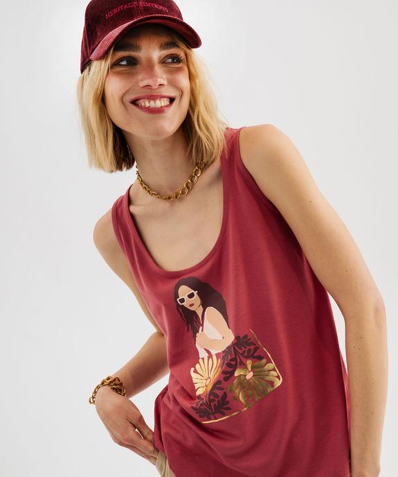 Débardeur à col rond avec motif positif femme vue2 - GEMO 4G FEMME - GEMO