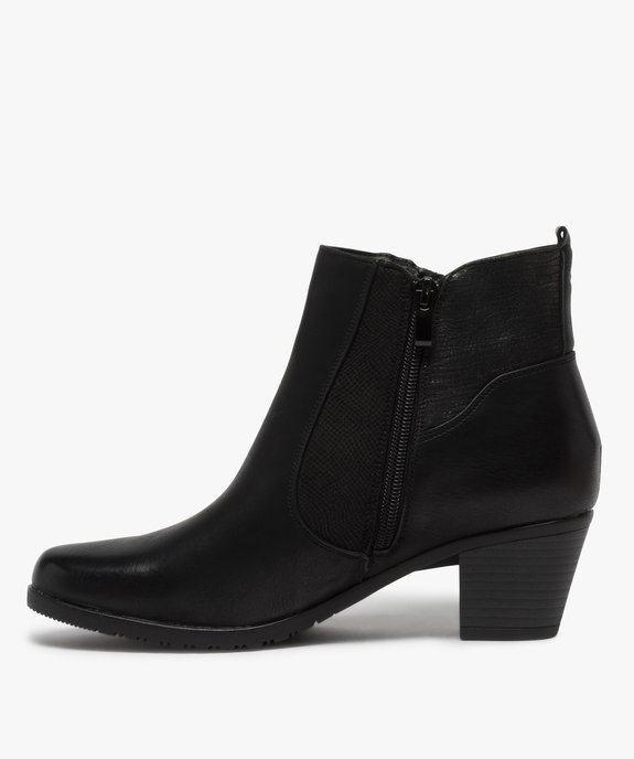 Boots femme à talon unis multi-matières avec doublure douce vue3 - GEMO (CONFORT) - GEMO