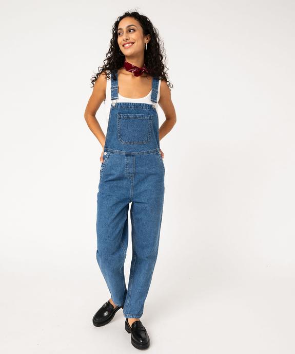 Salopette en jean coupe mom femme vue6 - GEMO 4G FEMME - GEMO