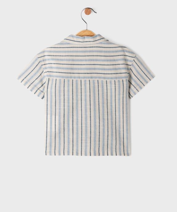 Chemise manches courtes à rayures bébé garçon vue3 - GEMO(BEBE DEBT) - GEMO