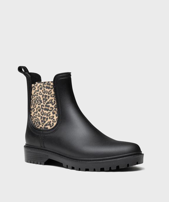 Boots de pluie avec élastiques léopard femme - Follow Me vue2 - FOLLOW ME - GEMO