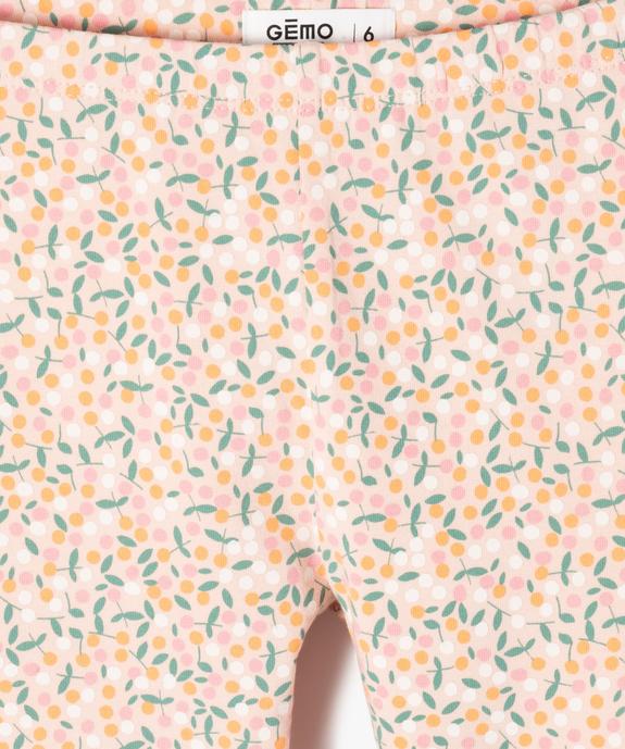 Legging court imprimé à taille élastiquée fille vue2 - GEMO 4G FILLE - GEMO