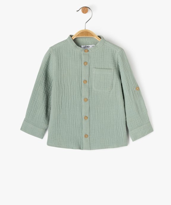 Chemise à manches longues en double gaze de coton bébé garçon vue2 - GEMO(BEBE DEBT) - GEMO