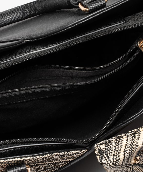 Sac à main bimatière avec breloque pochette et bandoulière amovible vue3 - GEMO (ACCESS) - GEMO