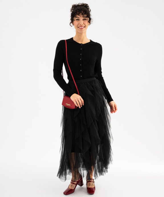 Jupe longue en tulle avec ceinture élastique femme  vue2 - GEMO(FEMME PAP) - GEMO