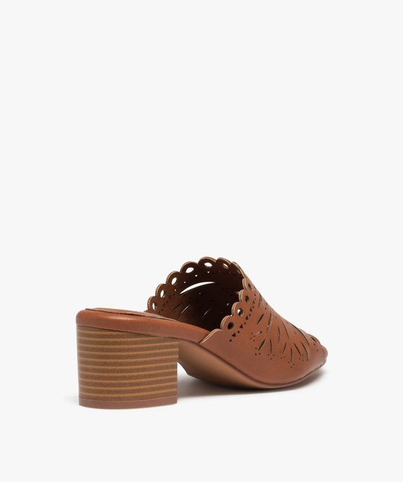Mules femme à talon dessus large bride ajourée vue5 - GEMO(URBAIN) - GEMO