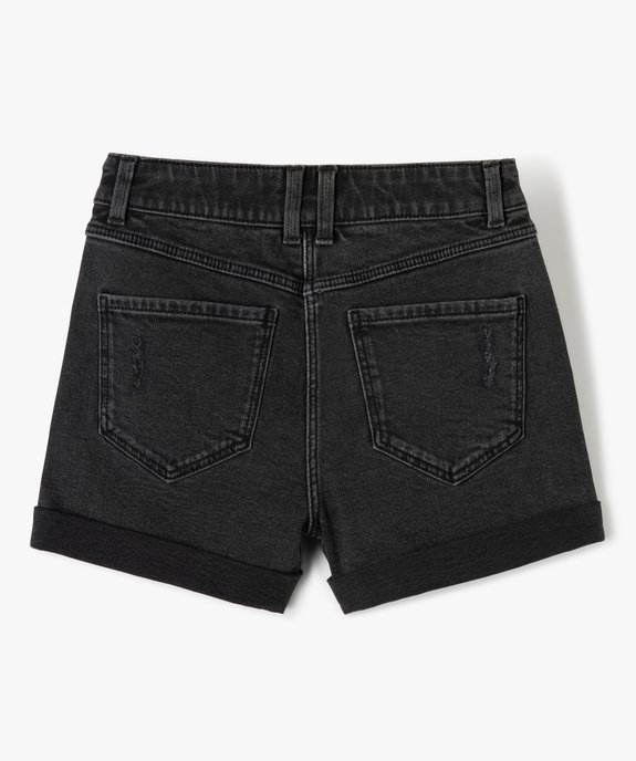 Short en jean fille taille haute en denim patiné vue3 - GEMO (JUNIOR) - GEMO