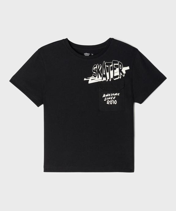 Tee-shirt manches courtes esprit skate avec poche garçon vue1 - GEMO 4G GARCON - GEMO