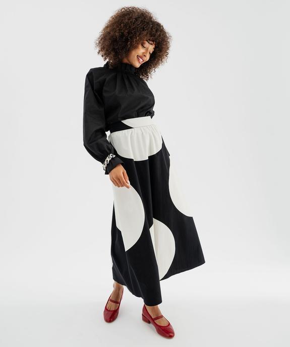 Blouse en coton stretch avec finitions froncées femme vue5 - GEMO(FEMME PAP) - GEMO