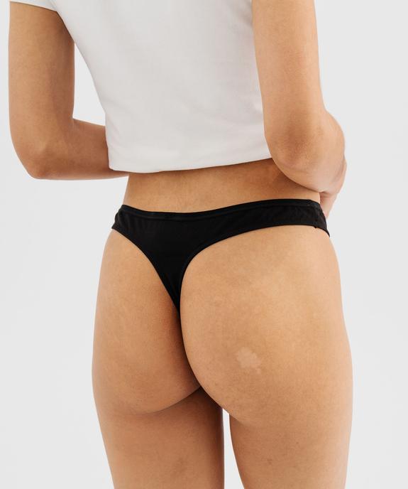 String en coton stretch uni femme (lot de 2) vue2 - GEMO 4G FEMME - GEMO