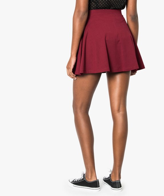 Jupe femme unie forme patineuse en coton stretch vue3 - GEMO(FEMME PAP) - GEMO