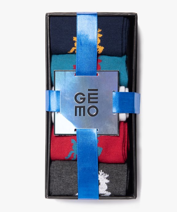 Chaussettes homme à motifs rennes en coffret cadeau (lot de 5) vue1 - GEMO(HOMWR HOM) - GEMO