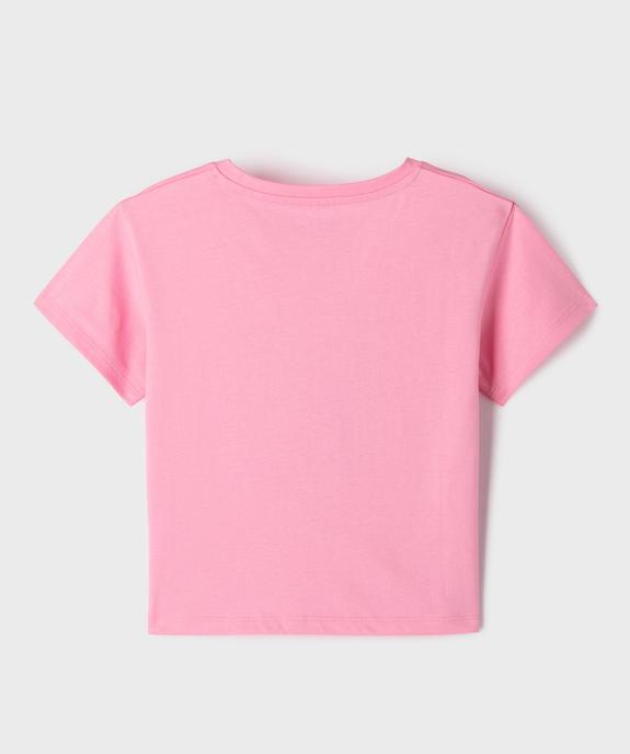 Tee-shirt manches courtes avec motif estival fille vue3 - GEMO 4G FILLE - GEMO