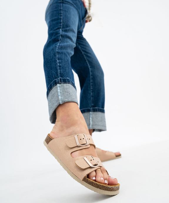 Mules pailletées avec semelle intérieure cuir à reliefs ergonomiques femme vue1 - FOLLOW ME G4G - GEMO