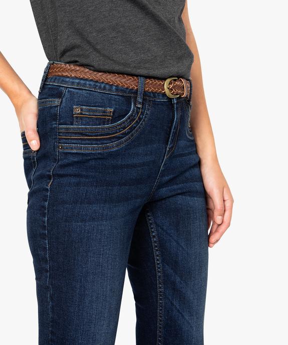 Jean femme coupe Bootcut avec ceinture tressée vue2 - GEMO(FEMME PAP) - GEMO
