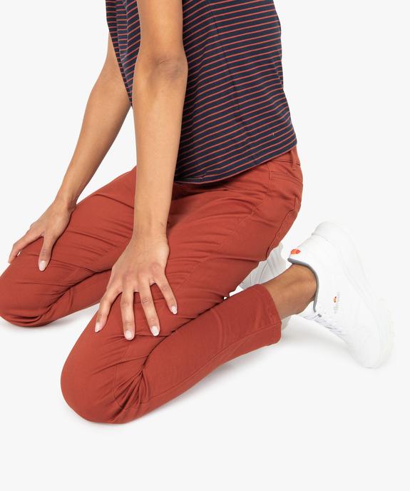 Pantalon femme jegging coloré à taille élastique vue1 - FOLLOW ME - GEMO