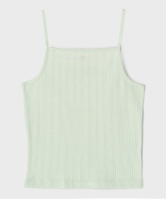 Débardeur à fines bretelles en maille pointelle fille vue1 - GEMO 4G FILLE - GEMO