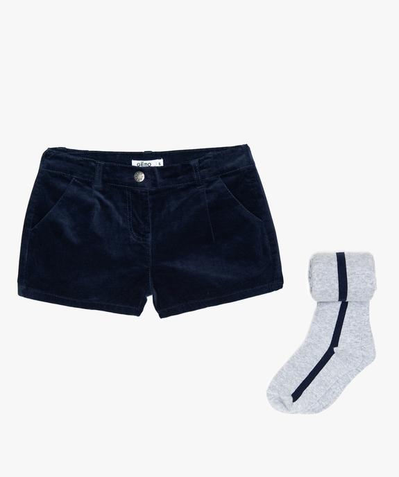 Ensemble fille (2 pièces) short en velours et collant chaud vue1 - GEMO (ENFANT) - GEMO