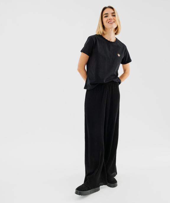 Tee-shirt manches courtes avec col rond fantaisie femme vue5 - GEMO(FEMME PAP) - GEMO