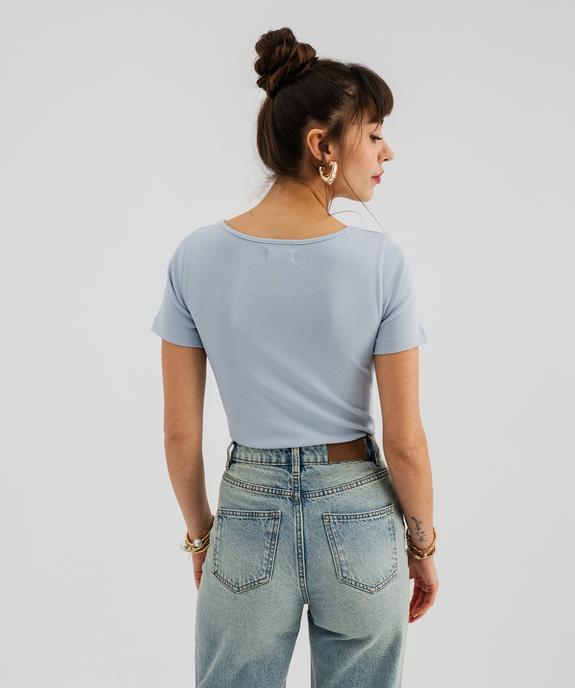 Body à manches courtes en maille côtelée femme vue3 - GEMO 4G FEMME - GEMO