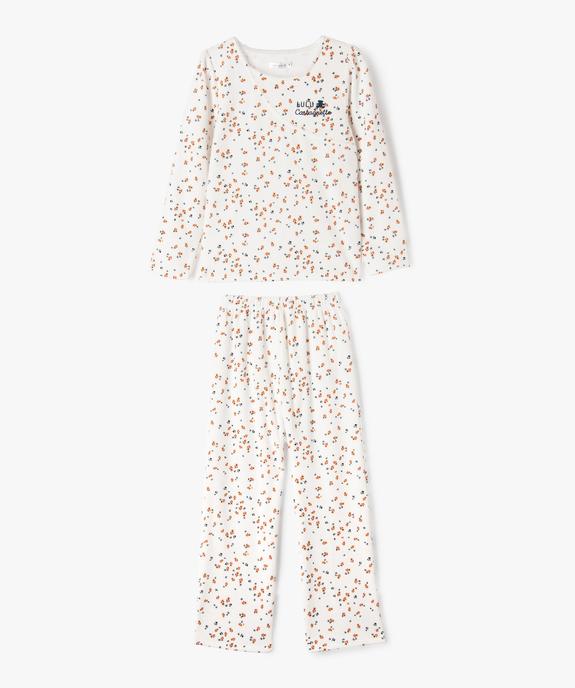 Pyjama en velours à motifs fleuris fille - LuluCastagnette vue2 - LULUCASTAGNETTE - GEMO