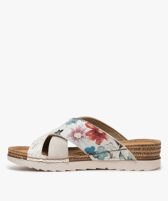 Mules confort femme à larges brides croisées vue3 - GEMO (CONFORT) - GEMO