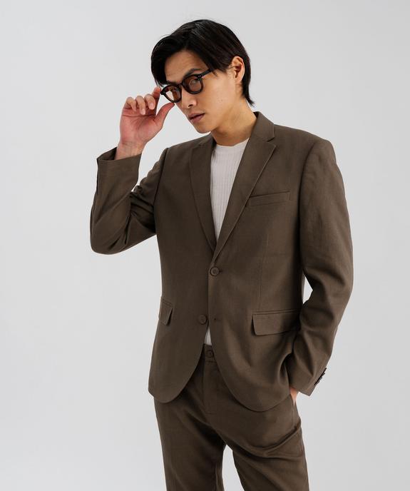 Veste de costume slim fit en viscose et lin homme vue1 - GEMO 4G HOMME - GEMO