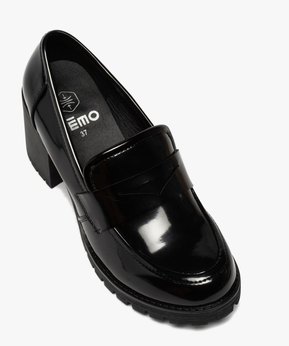 Mocassins femme unis à talon carré et semelle crantée vue5 - GEMO(URBAIN) - GEMO