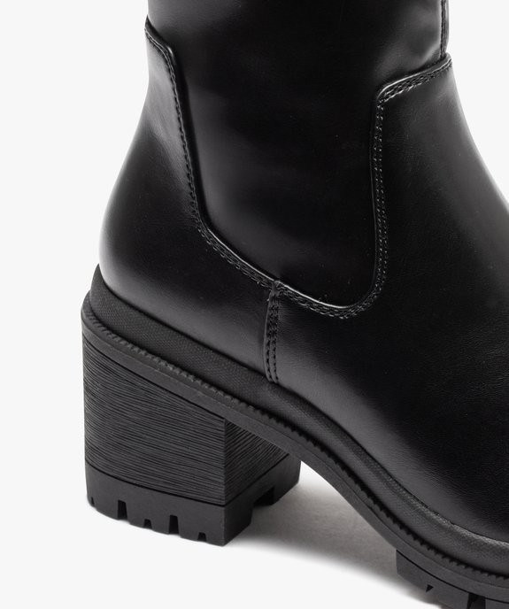 Boots femme unies à talon carré et semelle crantée avec col souple vue6 - GEMO(URBAIN) - GEMO