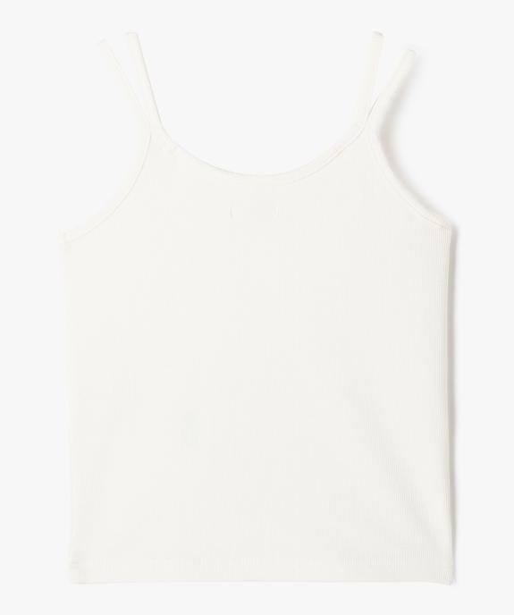 Débardeur à fines bretelles en maille côtelée avec message fille vue4 - GEMO 4G FILLE - GEMO