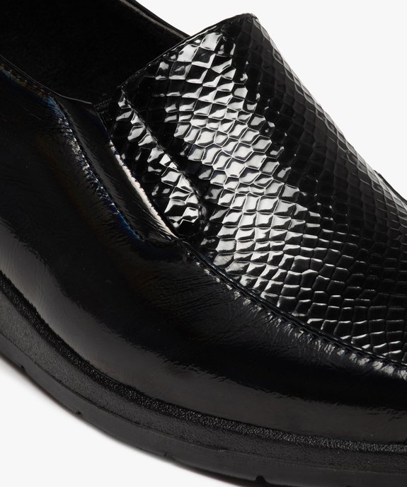 Mocassins femme confort et dessus vernis uni à talon compensé vue6 - GEMO 4G FEMME - GEMO
