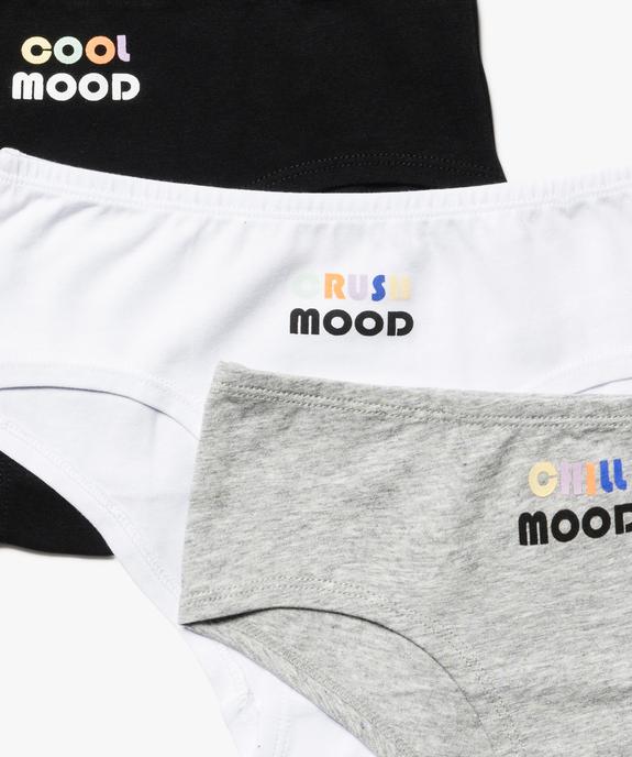 Shorties en coton avec inscriptions multicolores fille (lot de 3) vue2 - GEMO 4G FILLE - GEMO