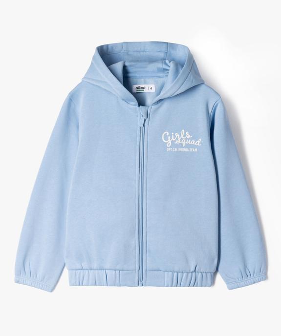 Sweat à capuche zippé intérieur molletonné fille vue2 - GEMO 4G FILLE - GEMO