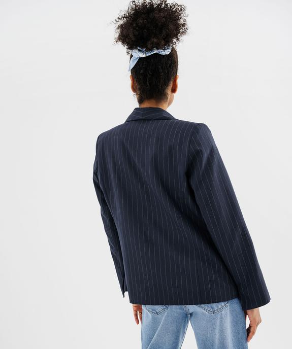 Veste blazer à rayures sans boutons femme vue3 - GEMO(FEMME PAP) - GEMO