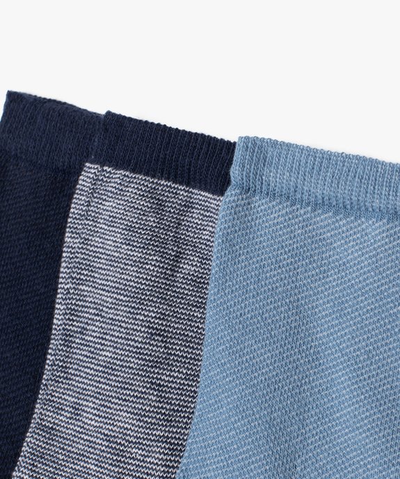 Chaussettes tige haute en coton piqué garçon (lot de 3) vue2 - GEMO (ENFANT) - GEMO