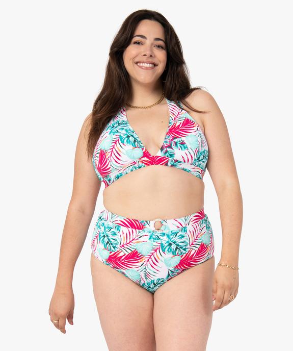 Bas de maillot de bain femme grande taille imprimé feuillage vue3 - GEMO (PLAGE) - GEMO