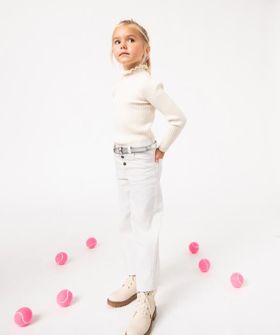 Pantalon large en toile denim colorée fille - GEMO 4G FILLE Pantalon large en toile denim colorée fille vue1 - GEMO 4G FILLE - GEMO