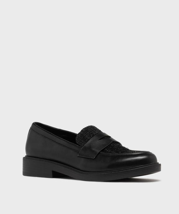 Mocassins avec dessus textile pailleté femme vue3 - FOLLOW ME - GEMO