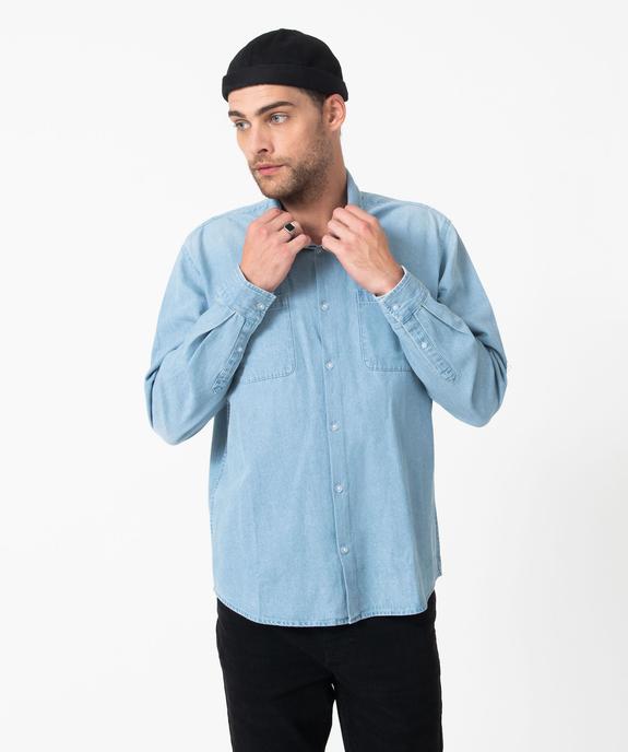Chemise en jean coupe droite homme vue1 - GEMO 4G HOMME - GEMO