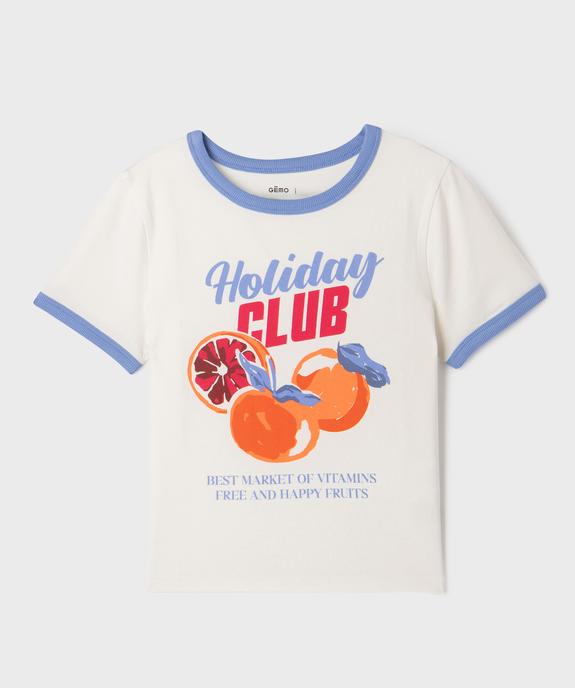 Tee-shirt manches courtes à motif vintage fille vue2 - GEMO 4G FILLE - GEMO
