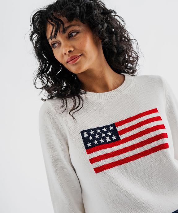 Pull en coton avec drapeau femme - LuluCastagnette vue2 - LULUCASTAGNETTE - GEMO