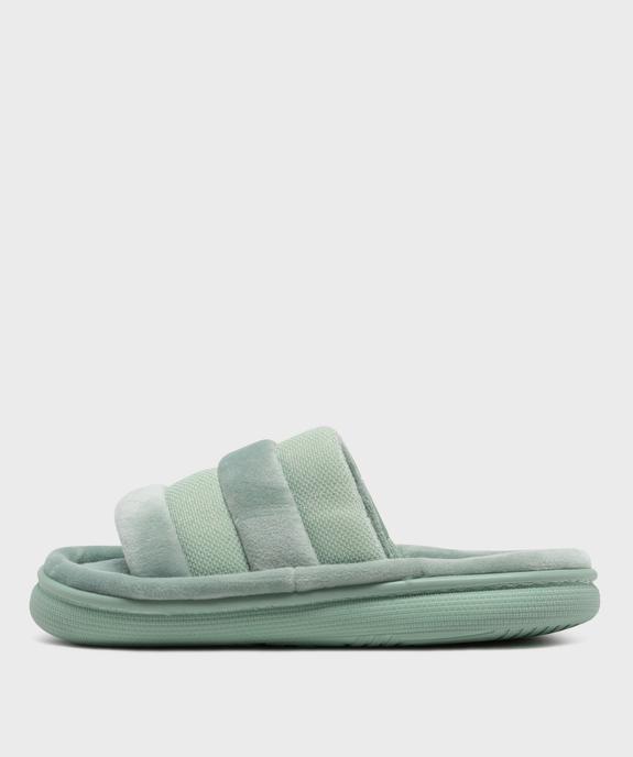 Chaussons mules bout ouvert sur épaisse semelle femme - Isotoner vue3 - ISOTONER - GEMO